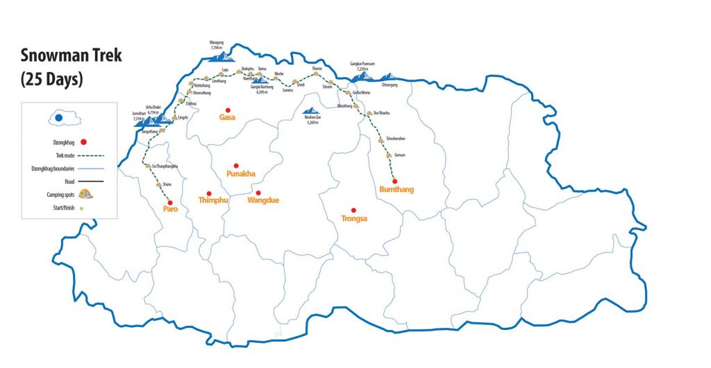 snowman trekking map